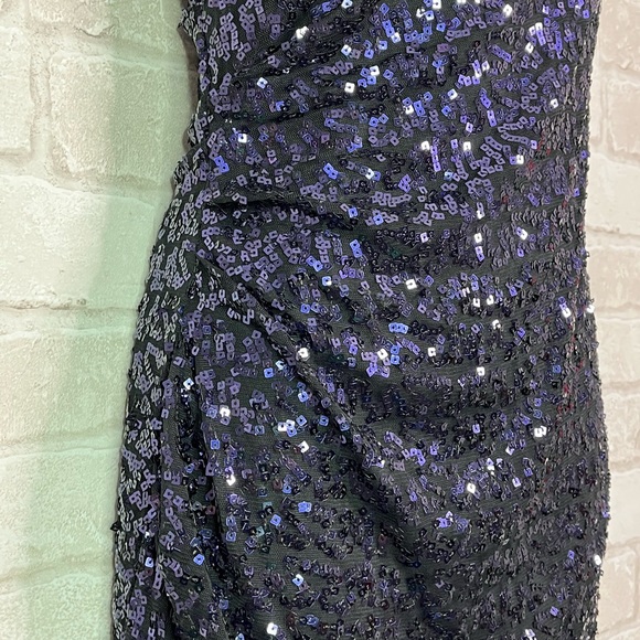 Caché Purple Sequin Fitted Black Dress - Picture 11 of 14